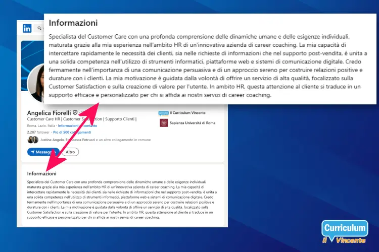 Descrizione profilo Linkedin